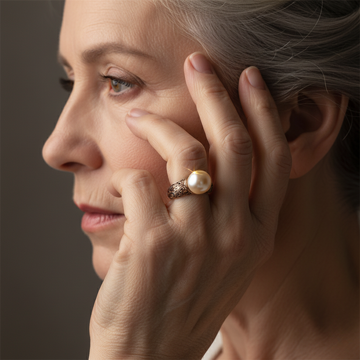 Bague rétro avec perle | Or