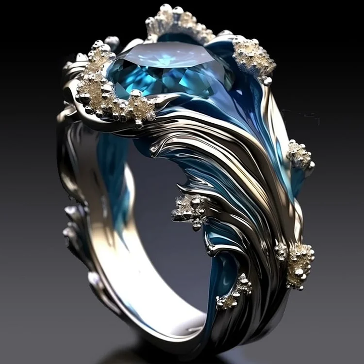 Bague Rhodus vintage vagues océaniques | Or