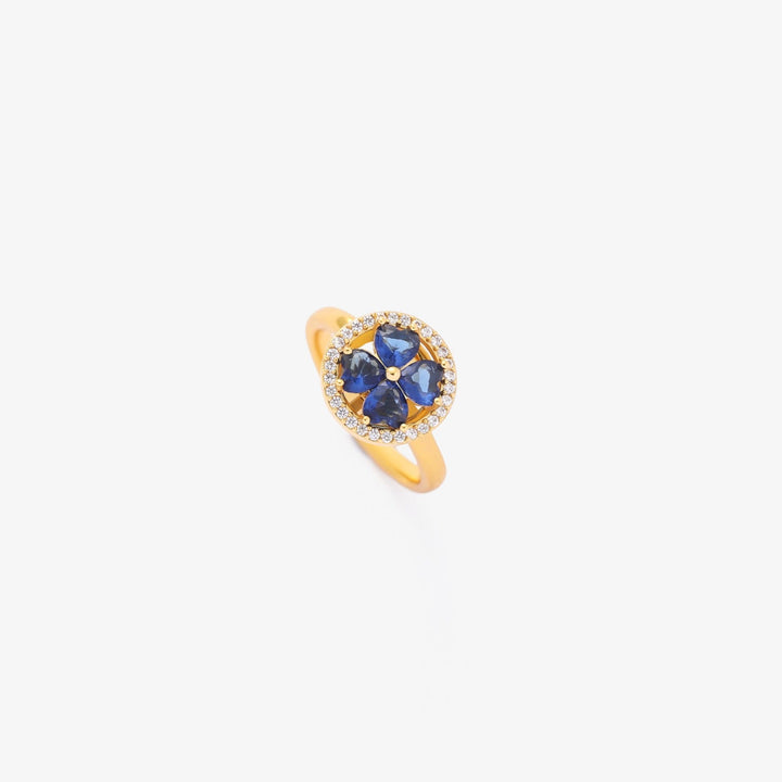 Bague tourbillon cœurs en saphir | Or