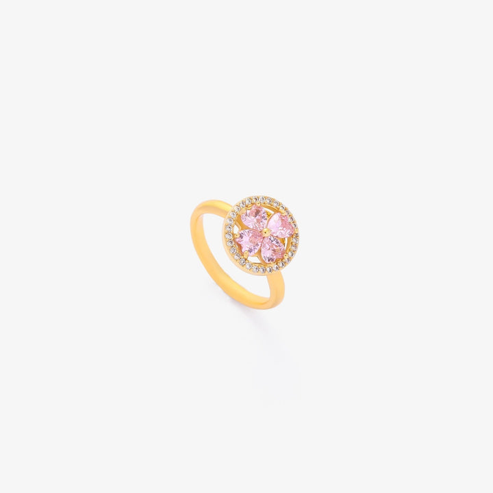 Bague tournante en forme de cœur rose | Or
