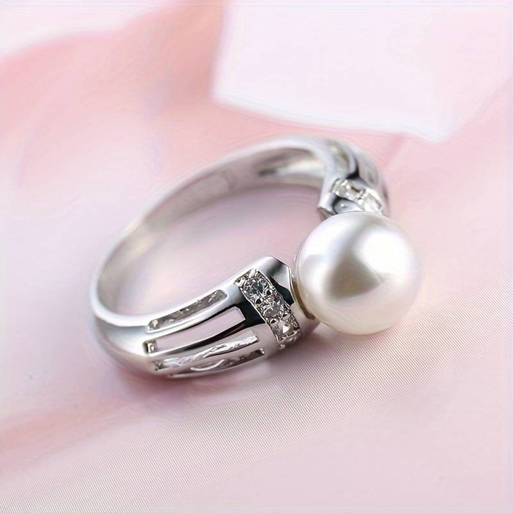Bague vintage avec perle | Argent