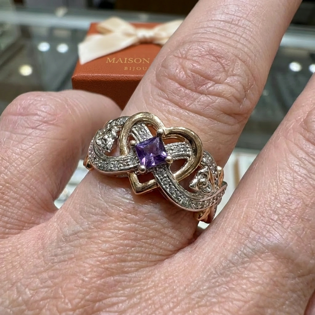 Bague Violetheart & argent | Or mixte