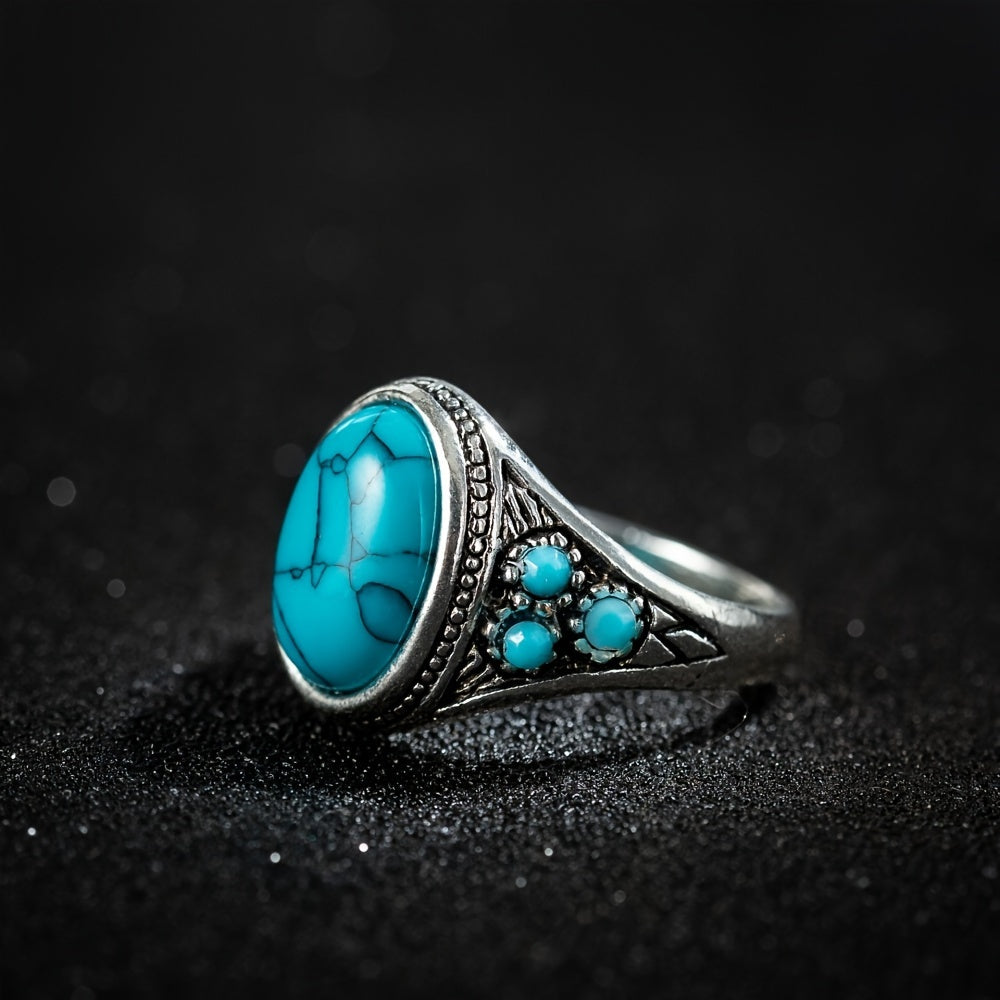 Bague en pierre bleue Nomade | Or blanc