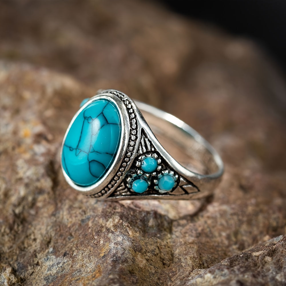 Bague en pierre bleue Nomade | Or blanc