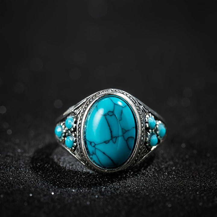 Bague en pierre bleue Nomade | Or blanc