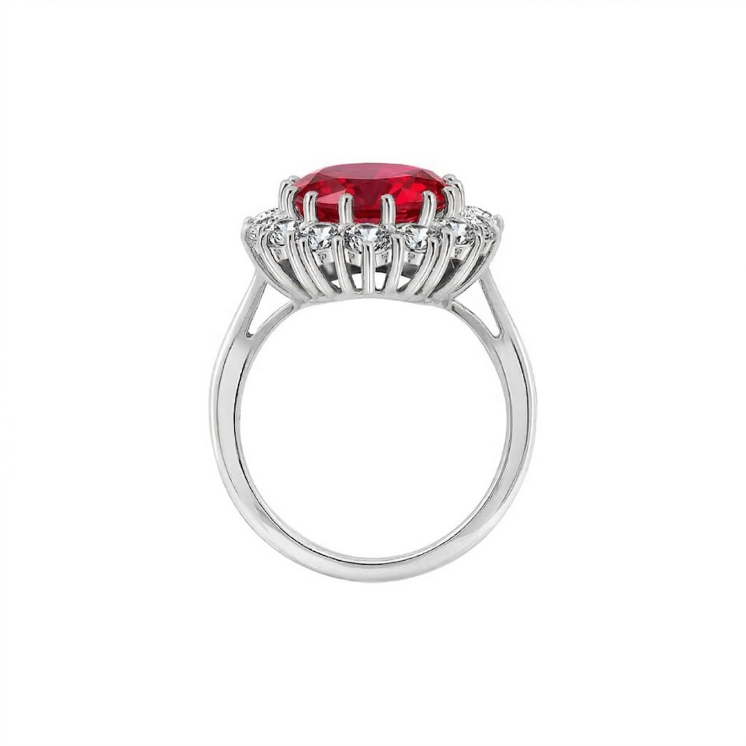 Bague en rubis couronne écarlate | Or blanc