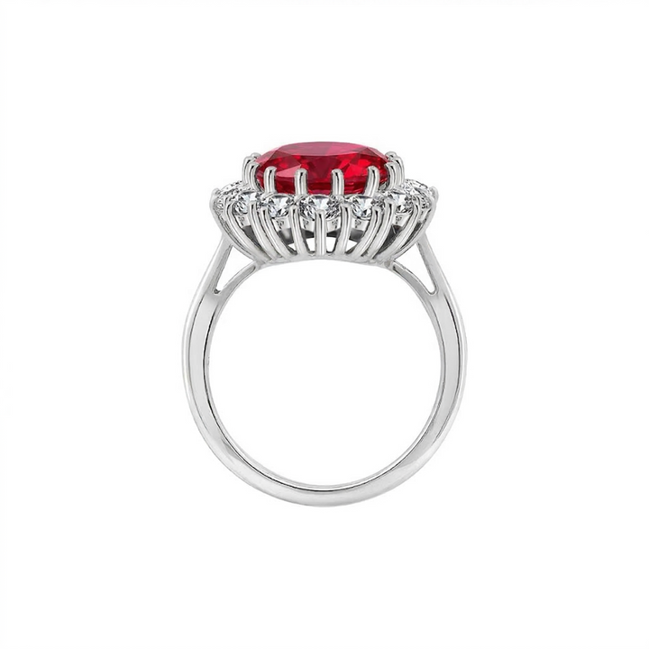Bague en rubis couronne écarlate | Or blanc