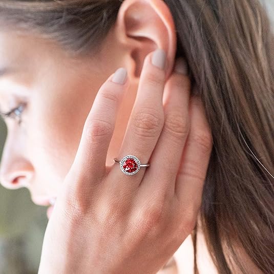 Bague en rubis promesse éclat cramoisi | Or blanc