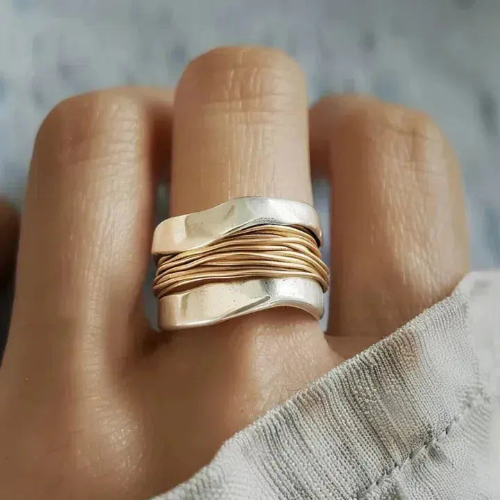 Bague avec fils d'or | Argent