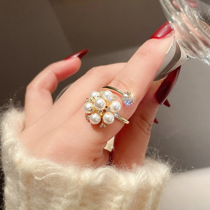 Bague réglable avec des perles mignonnes | Or