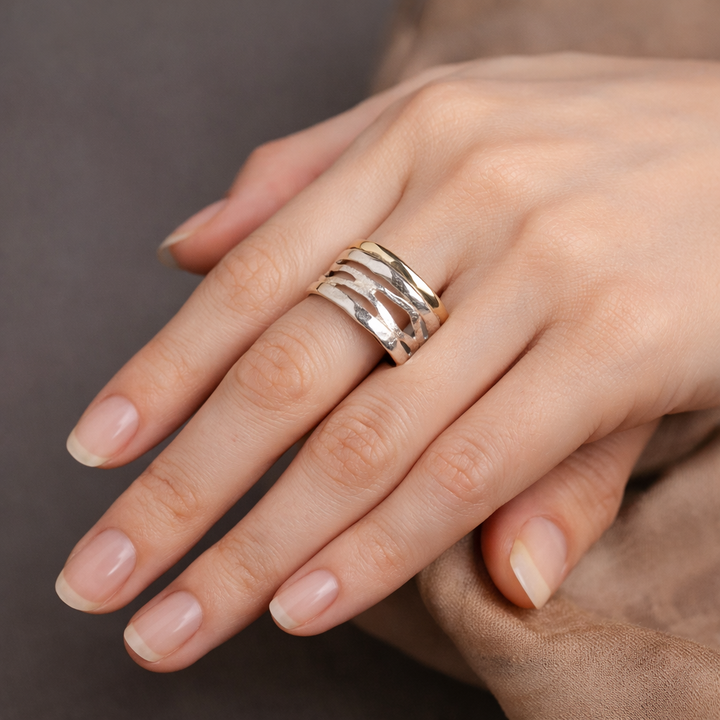 Bague rétro « Oco » et argent | Or