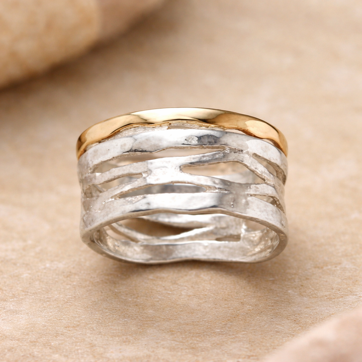 Bague rétro « Oco » et argent | Or