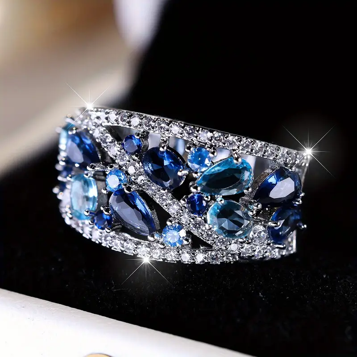 Bague vintage avec éclat bleu | Argent