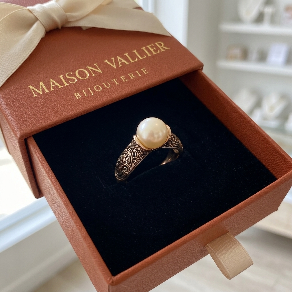 Bague rétro avec perle | Or