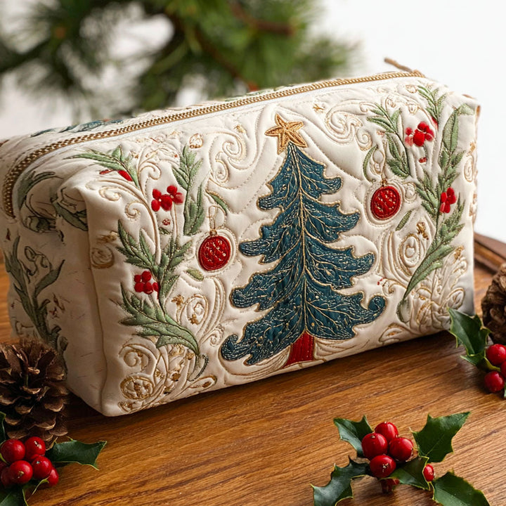 Bonnie - Quilted Toiletry Bag - Christmas Forest