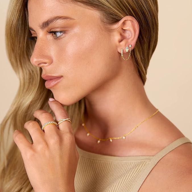 Boucles d'oreilles Adèle en chaîne | Or