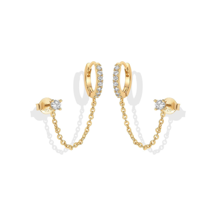 Boucles d'oreilles Adèle en chaîne | Or