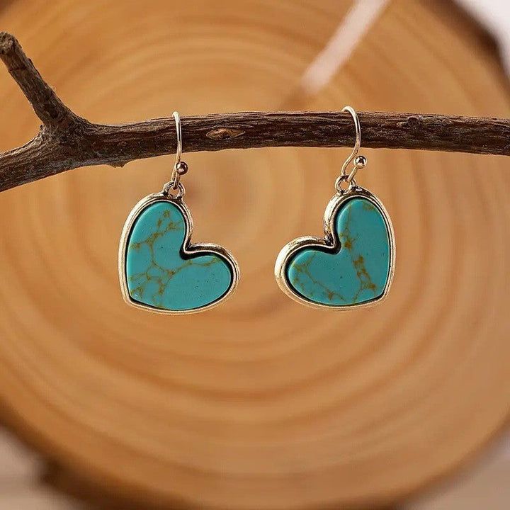 Boucles d'oreilles amour turquoise | Or rose
