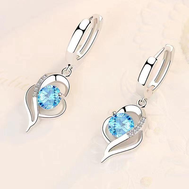 Boucles d'oreilles Éclipse goutte de cœur | Or blanc