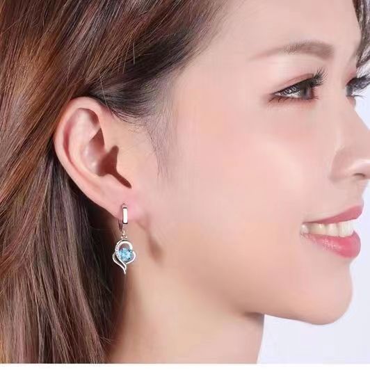 Boucles d'oreilles Éclipse goutte de cœur | Or blanc