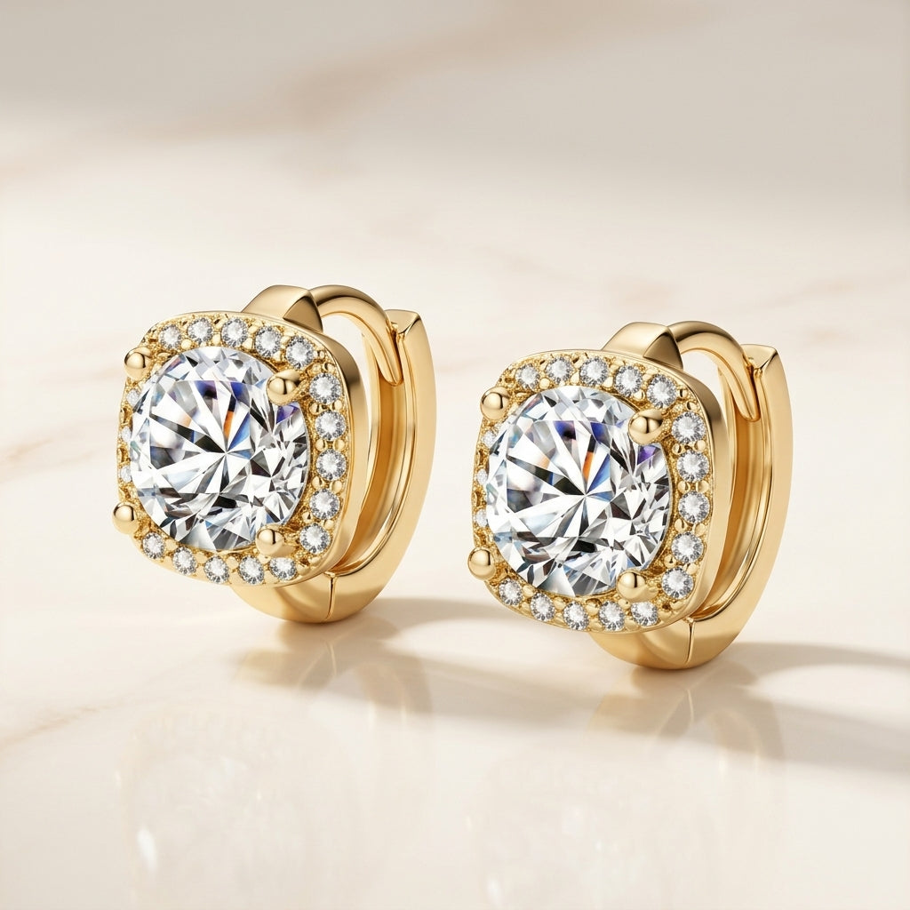 Boucles d'oreilles élégance Quadratique | Or