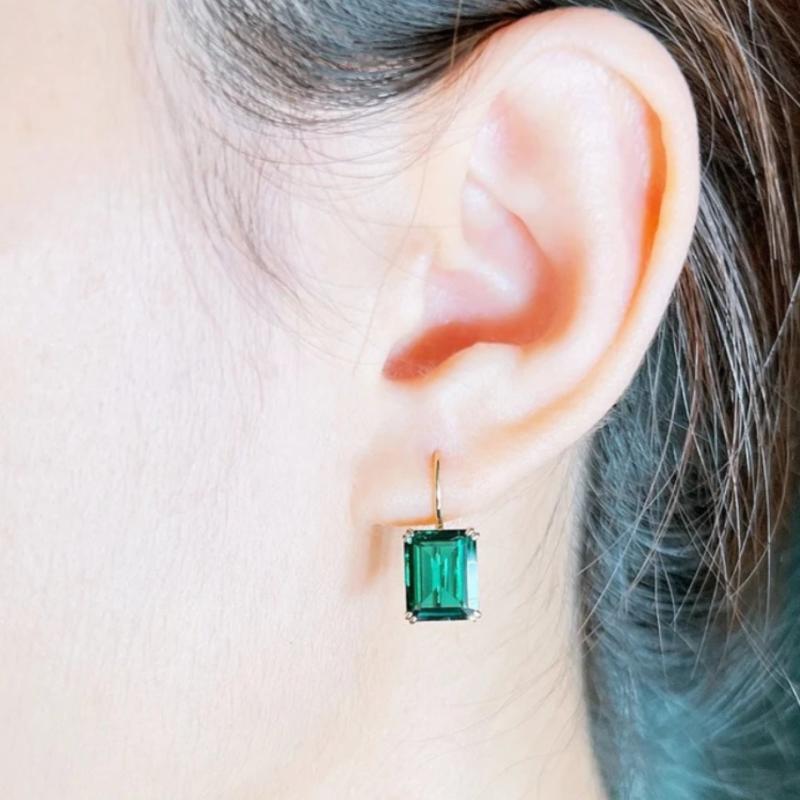 Boucles d'oreilles Mila avec émeraude | Or