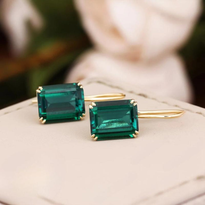 Boucles d'oreilles Mila avec émeraude | Or