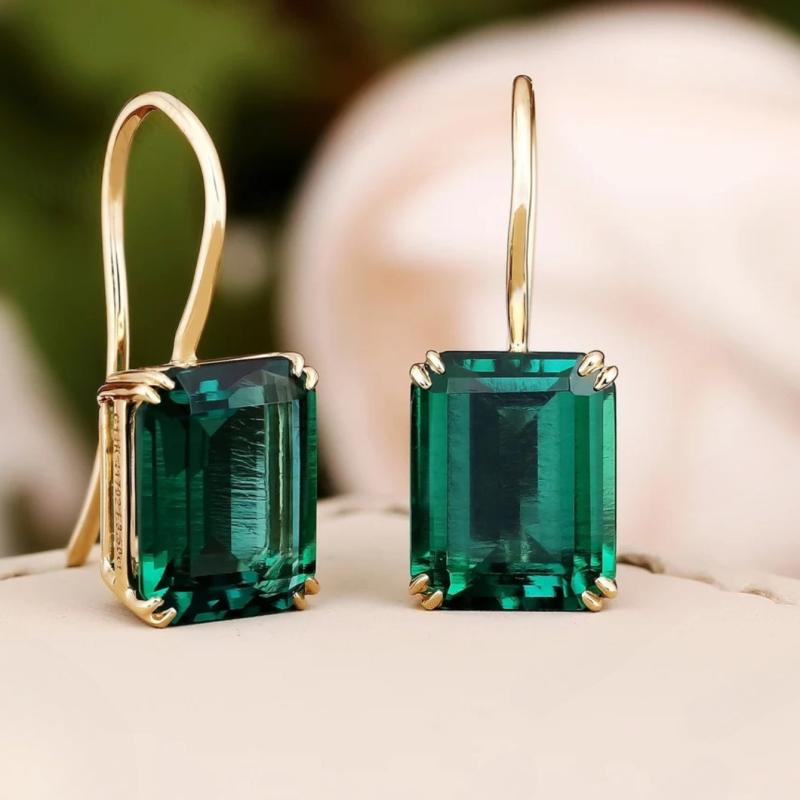 Boucles d'oreilles Mila avec émeraude | Or