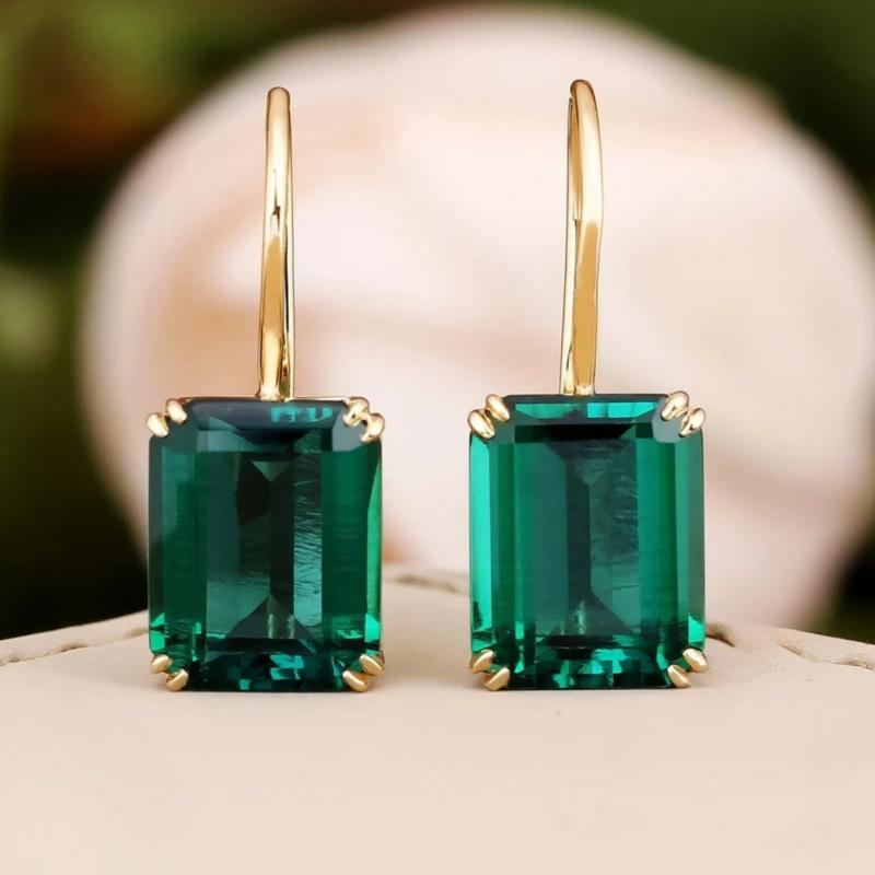 Boucles d'oreilles Mila avec émeraude | Or