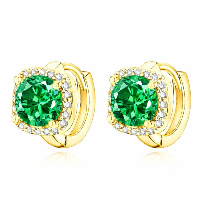 Boucles d'oreilles Nadine émeraude | Or
