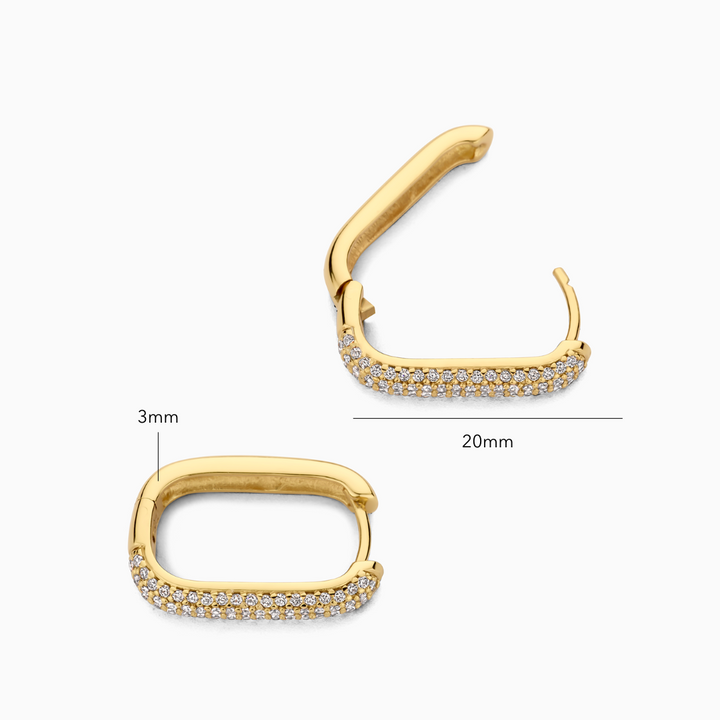 Boucles d'oreilles Pavées signature | Or
