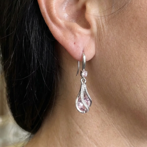 Boucles d'oreilles Rosalith torsade lumineuse | Or blanc