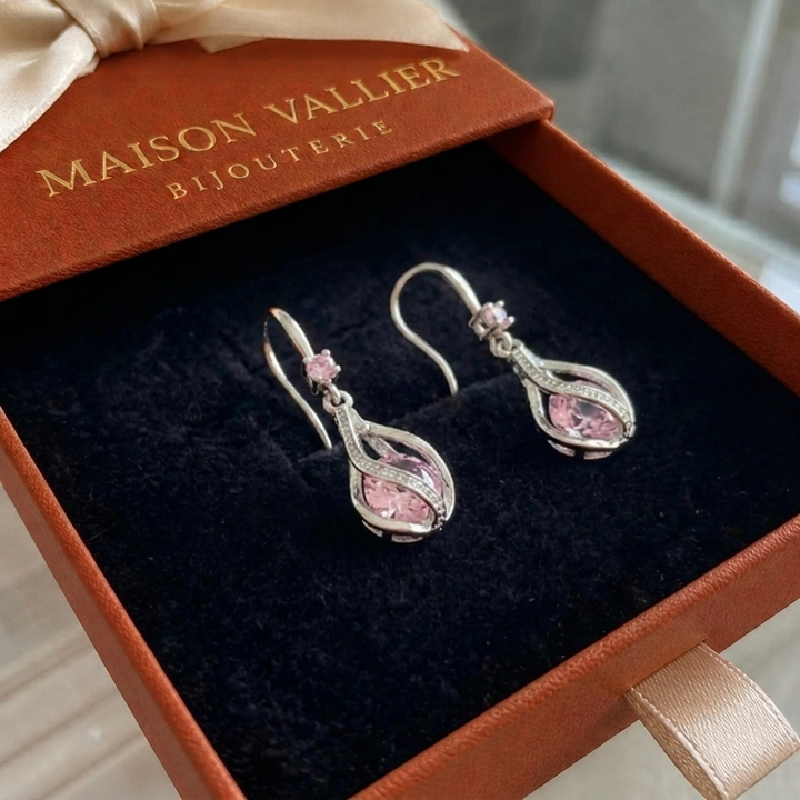Boucles d'oreilles Rosalith torsade lumineuse | Or blanc