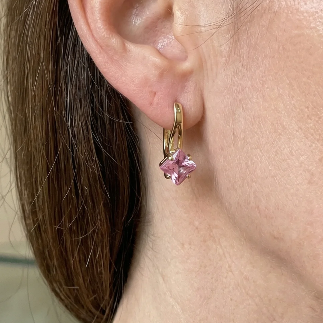 Boucles d'oreilles Rosaluxe couronne lumineuse | Or rose