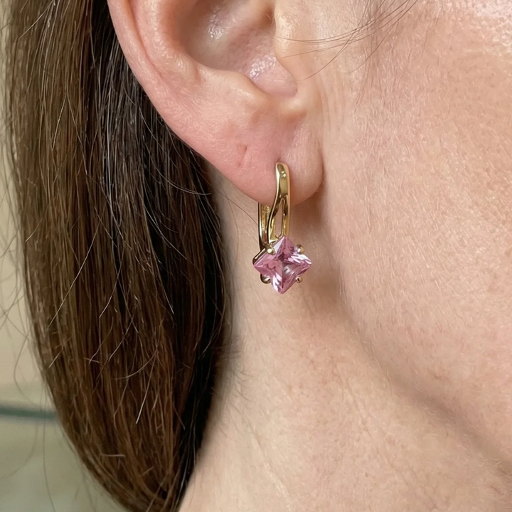 Boucles d'oreilles Rosaluxe couronne lumineuse | Or rose