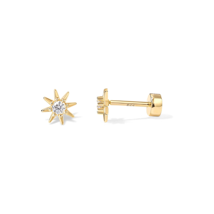 Boucles d'oreilles soleil rayonnant | Or