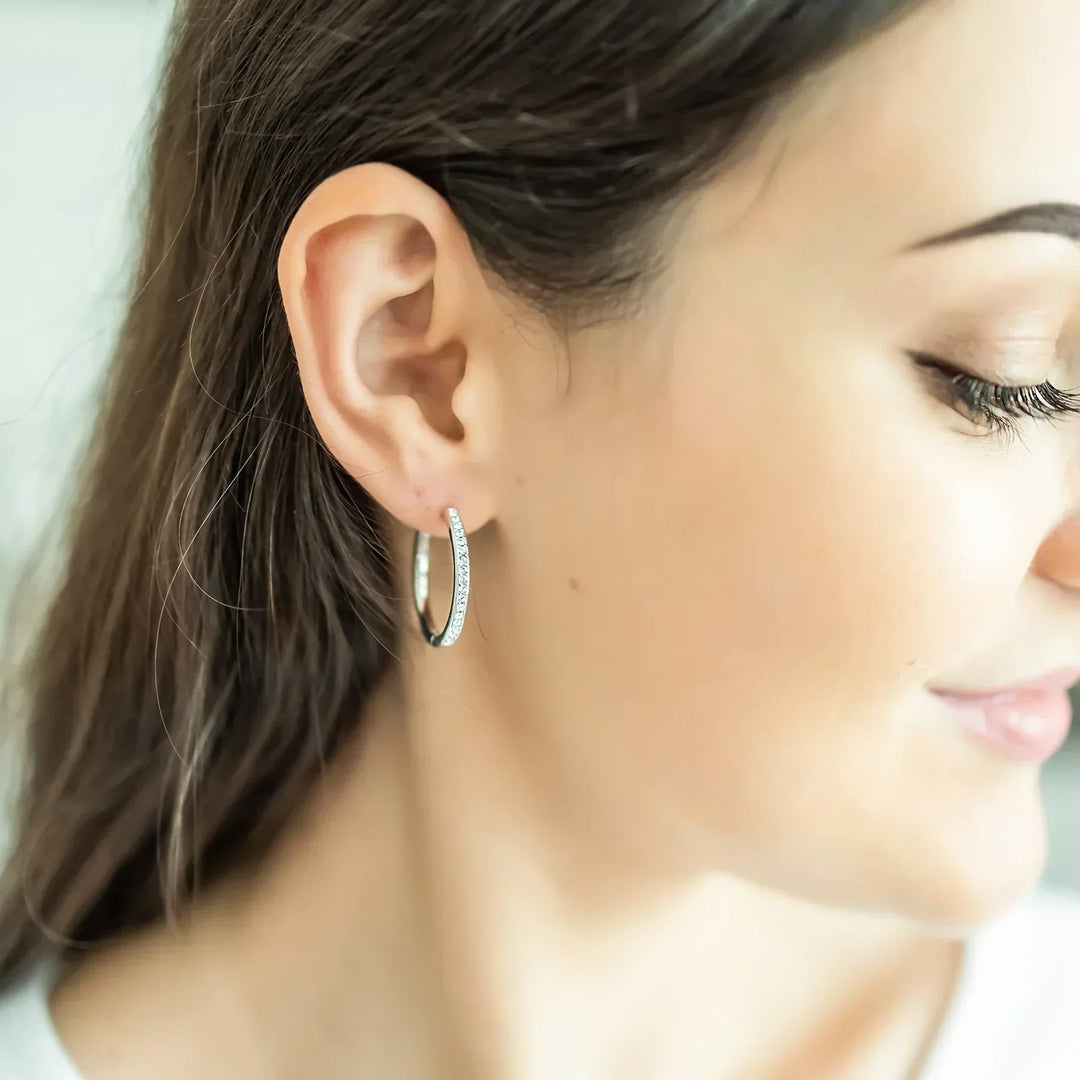 Boucles d'oreilles Sorel pave | Or blanc
