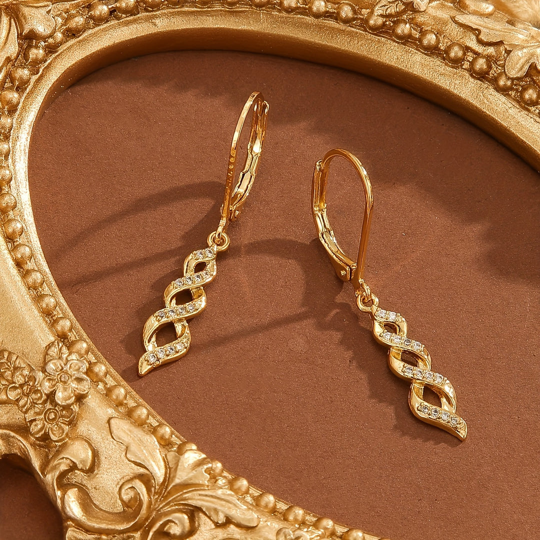 Boucles d'oreilles torsade scintillante Ava | Or