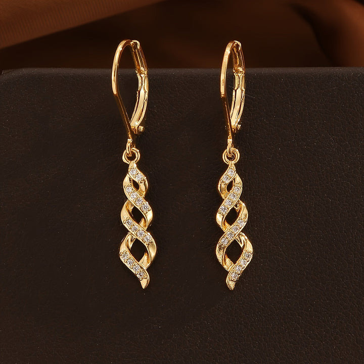 Boucles d'oreilles torsade scintillante Ava | Or