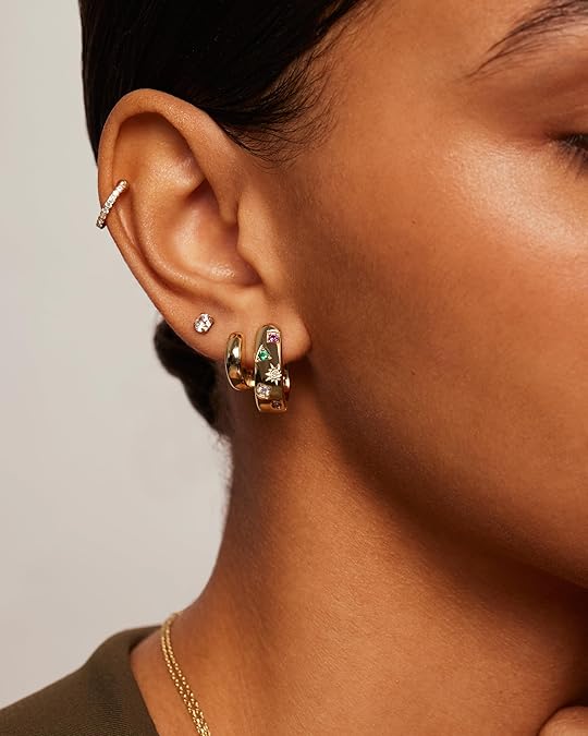 Boucles d'oreilles vague colorée | Or