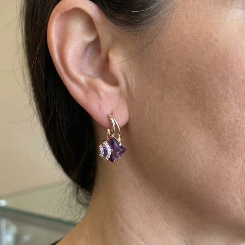 Boucles d'oreilles Zéphira couronne lumineuse pave | Or rose