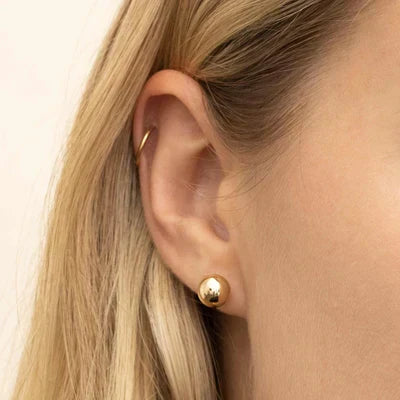 Boucles d'oreilles à boules | Or blanc