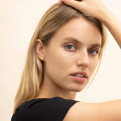 Boucles d'oreilles à boules | Or blanc