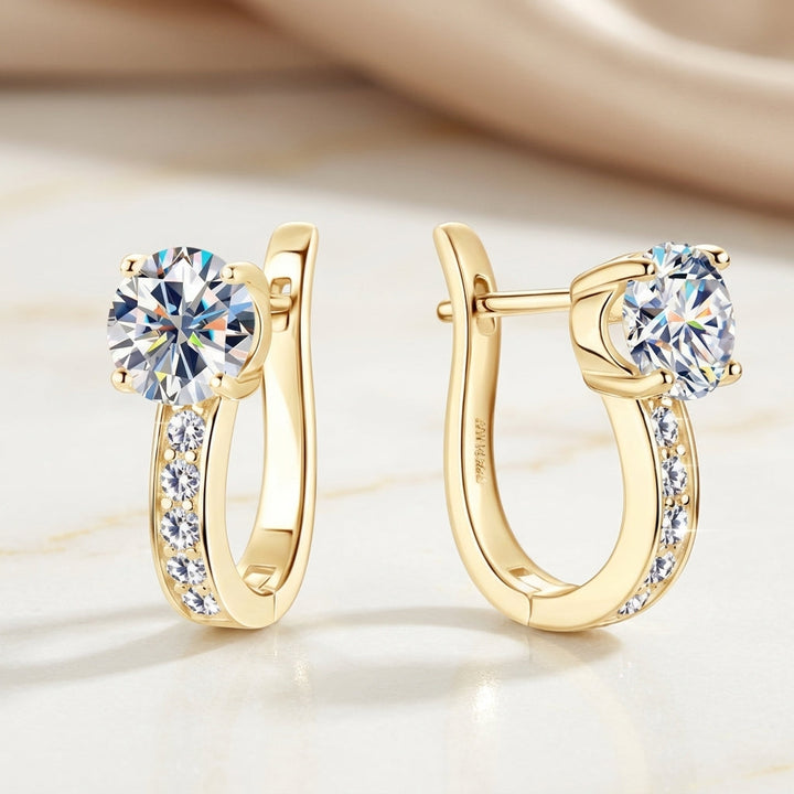 Boucles d'oreilles en Argo avec moissanite | Or