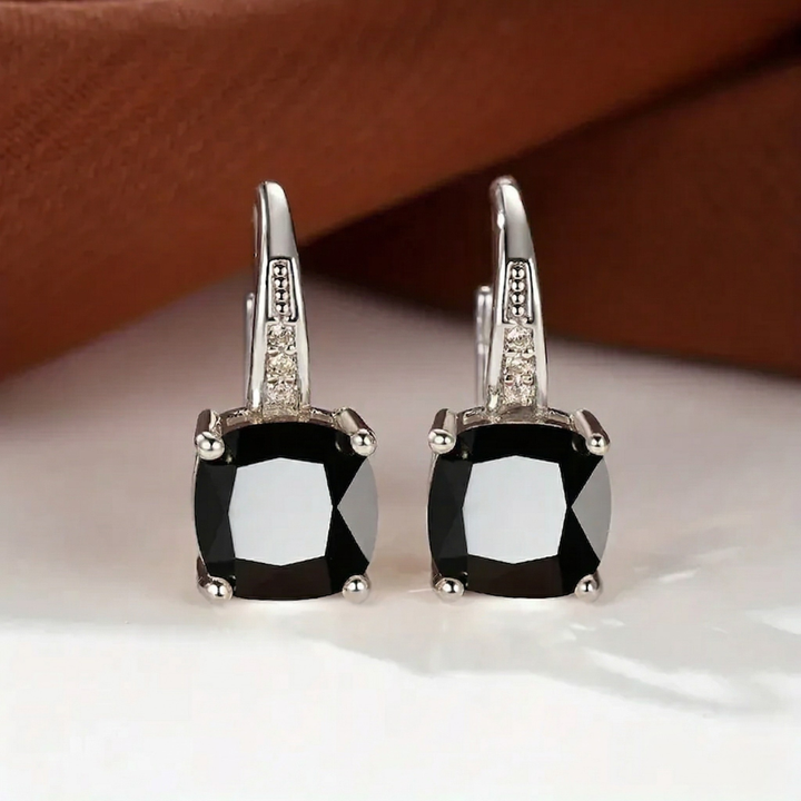Boucles d'oreilles en anneau en pierre mystique | Or