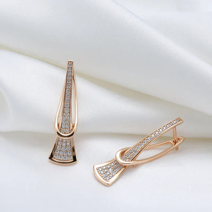 Boucles d'oreilles en cristal à couches Radieuses | Or