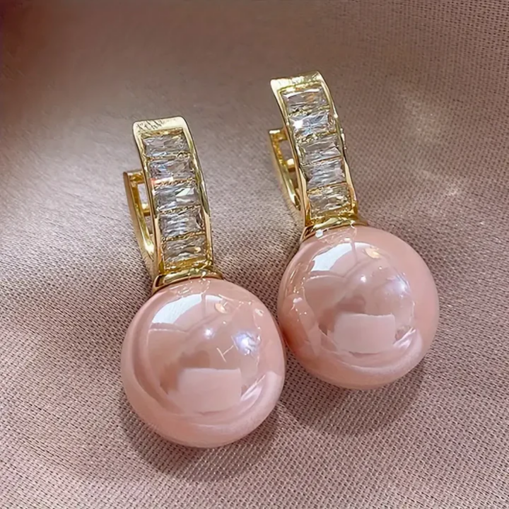 Boucles d'oreilles avec zircon rose | Or