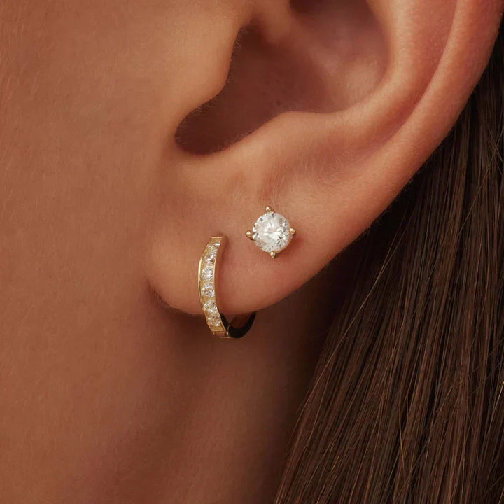 Boucles d'oreilles en pierre Dara brillante | Or