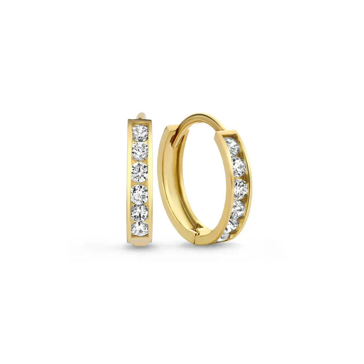 Boucles d'oreilles en pierre Dara brillante | Or