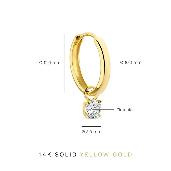 Boucles d'oreilles en pierre larmes de lune | Or